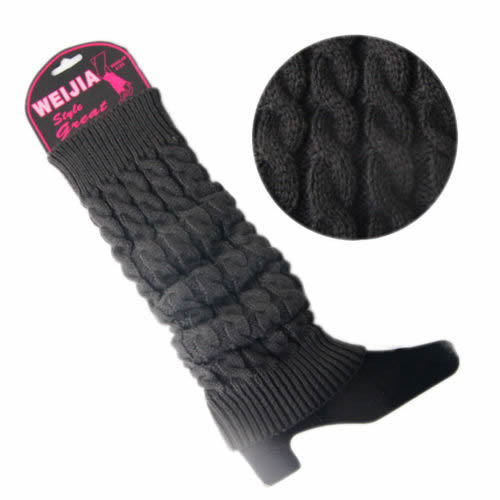 Women Winter Warm Knit Crochet High Knee Leg Warmers Leggings Boot Leggings Slouch: gray