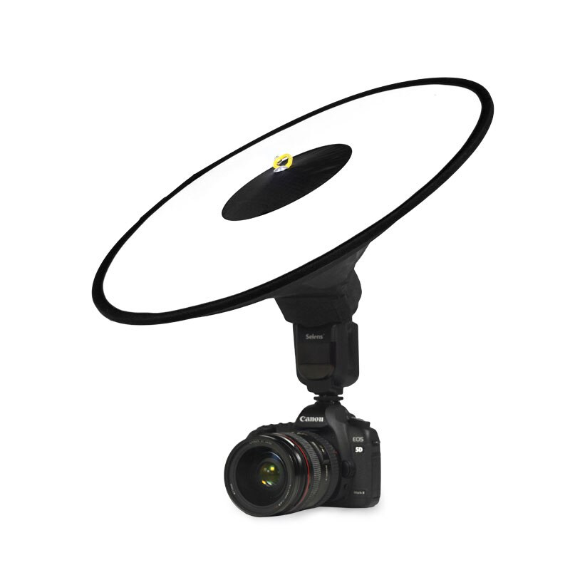 Refletor de flash speedlite universal, tamanho 44cm, portátil, dobrável, redondo, softbox, luz de beleza, para câmera, iluminação, macro, tiro de flash