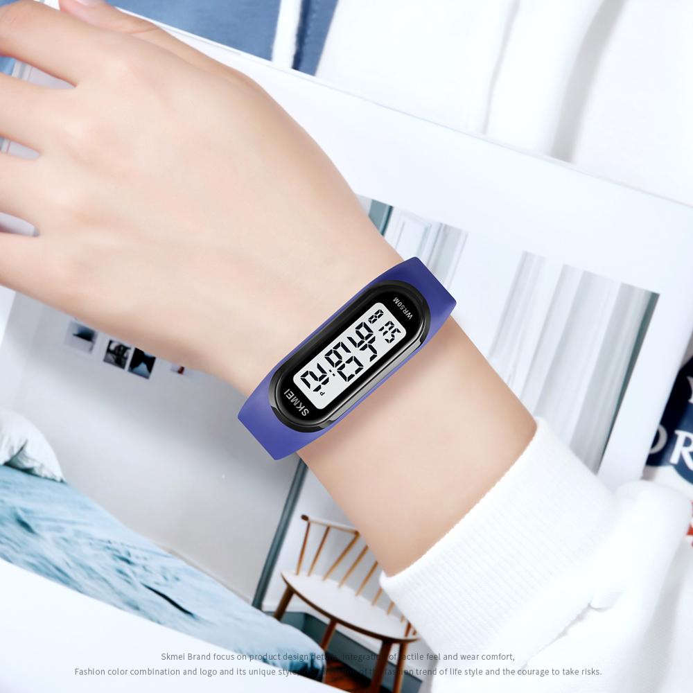 Simple Women Sports Watch Luminous Bracelet SKMEI Women Silicone Electronic Digital Watches 50M Watchproof Watch Ladies