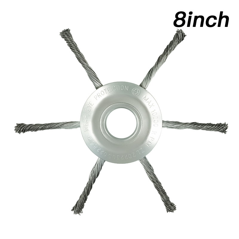 Lusqi Staaldraad Gras Trimmer Kop 6/8/9Inch Versterkte Universele Onkruidborstel Fit Rechte As Bosmaaier Verwijdering Mos Roest: Grey