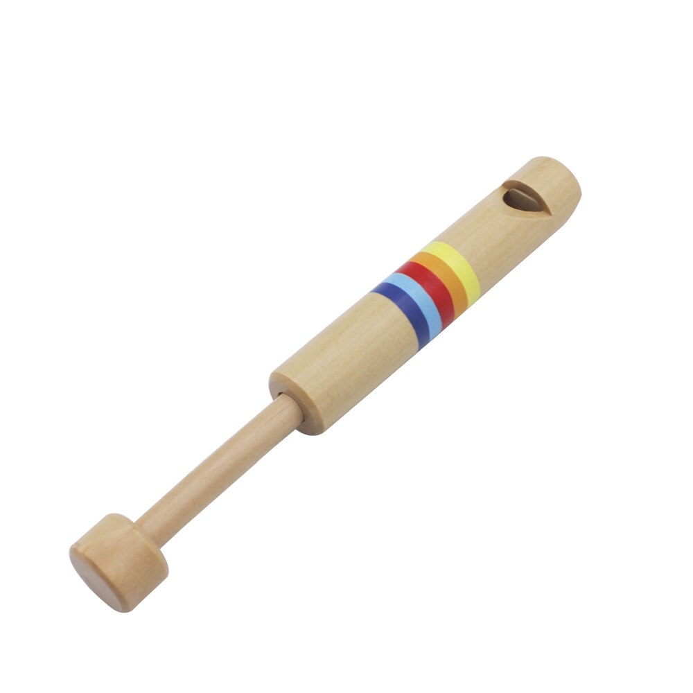 Push & pull træ-fipple fløjte fløjte musikinstrument legetøj til børn børn drenge piger