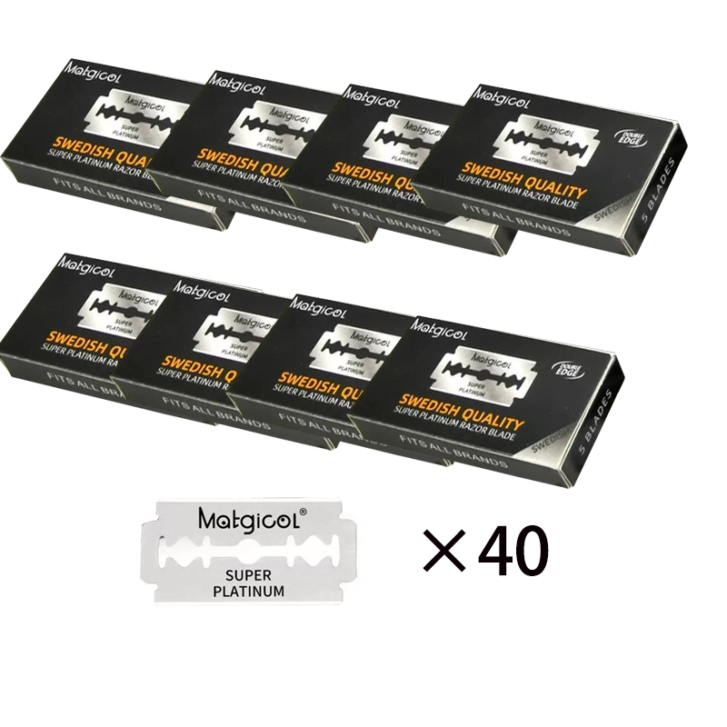 50/100PCS mens razor blade Swedish stainless steel barber double edge razor blade Razor Blades For Double Edge Razor: Orange