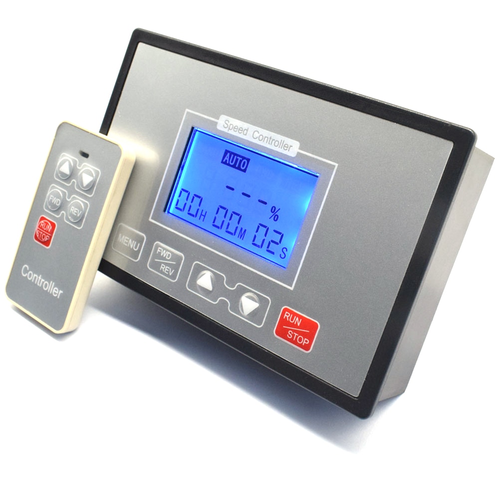 LCD Smart Digital Display 0~100% Adjustable 60A PWM DC Motor Speed Controller Timing Reversible Remote Control 10-55V