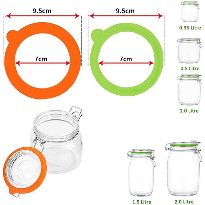Rubber Seals for Glass Jars,Silicone Gaskets Canning Seals Replace Airtight Sealing Lids Rings for Canning Jar