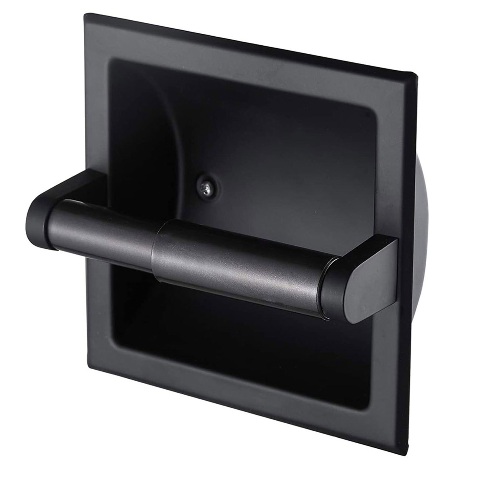 Tissue Rack Built-in Toilet Paper Holder Holders Wall Recessed Stainless Steel Bathroom Storage Mounted Durable Roll Dispenser: Black