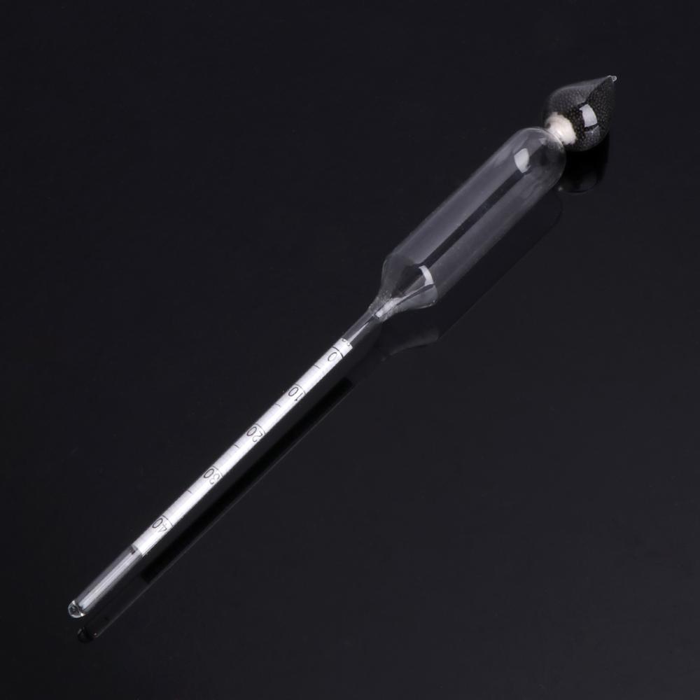 Set Idrometro Per Alcol 0-100% Con Termometro E Custodia In Legno - Per Distillati E Birra Fatta In Casa