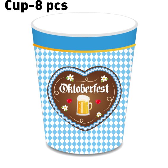 Germany Oktoberfest Carnival Festival Theme HAPPY BIRTHDAY Party Phototaking Photobooth Props Happy Beer Wine Party Decorations: MM116-cup-8pcs