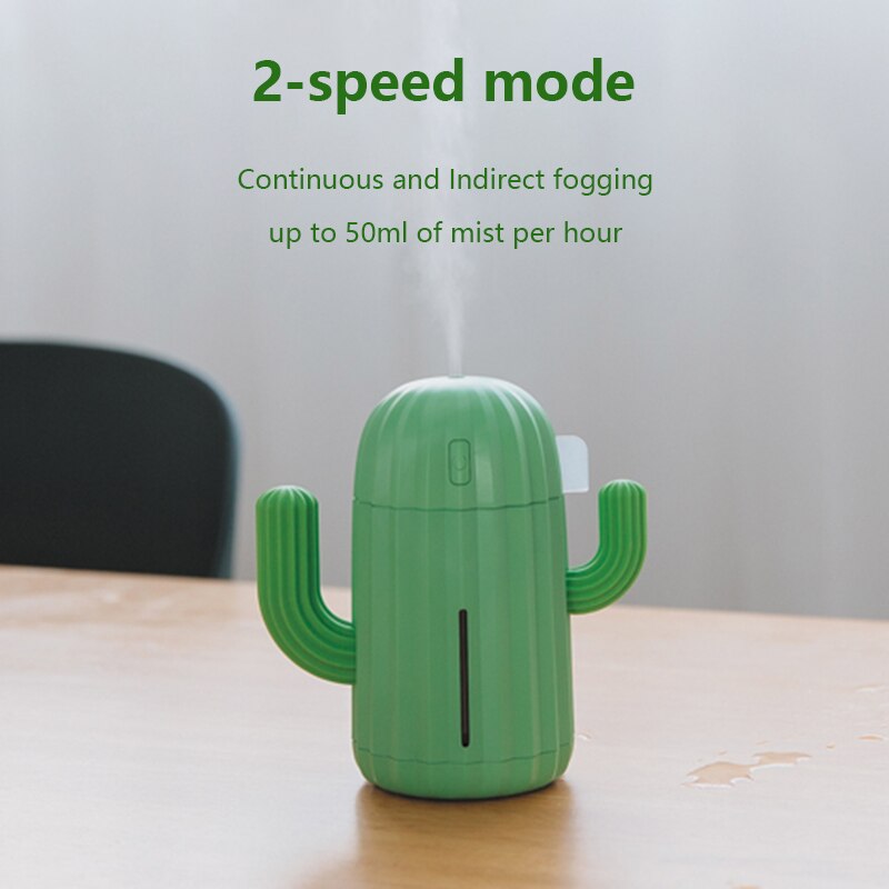 Air Humidifier Home Office Mini Air Diffuser Cactus Plant humidifier Rechargeable 340ml Wireless Humidifier Nano Mist Sprayer