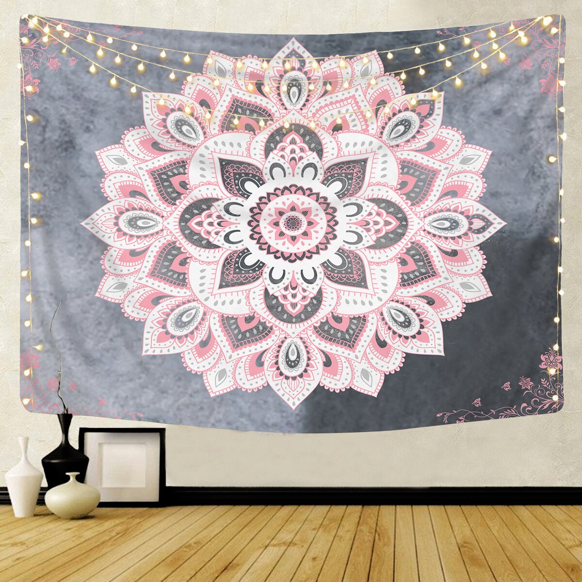 Mandala mönster gobeläng vägghängande gobeläng psykedlic filt strand hippie överkast bakgrund heminredning