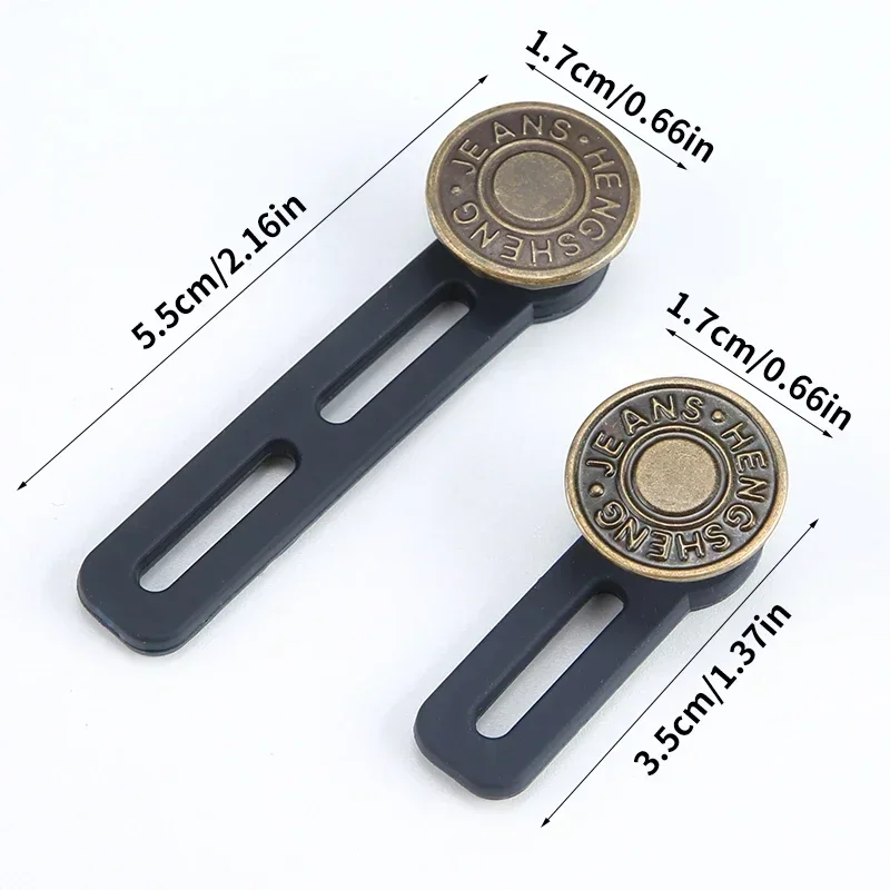 6 extensores de botones para pantalones vaqueros y pantalones: expansor de espera universal para mujeres y hombres, solución de extensión de banda instantánea