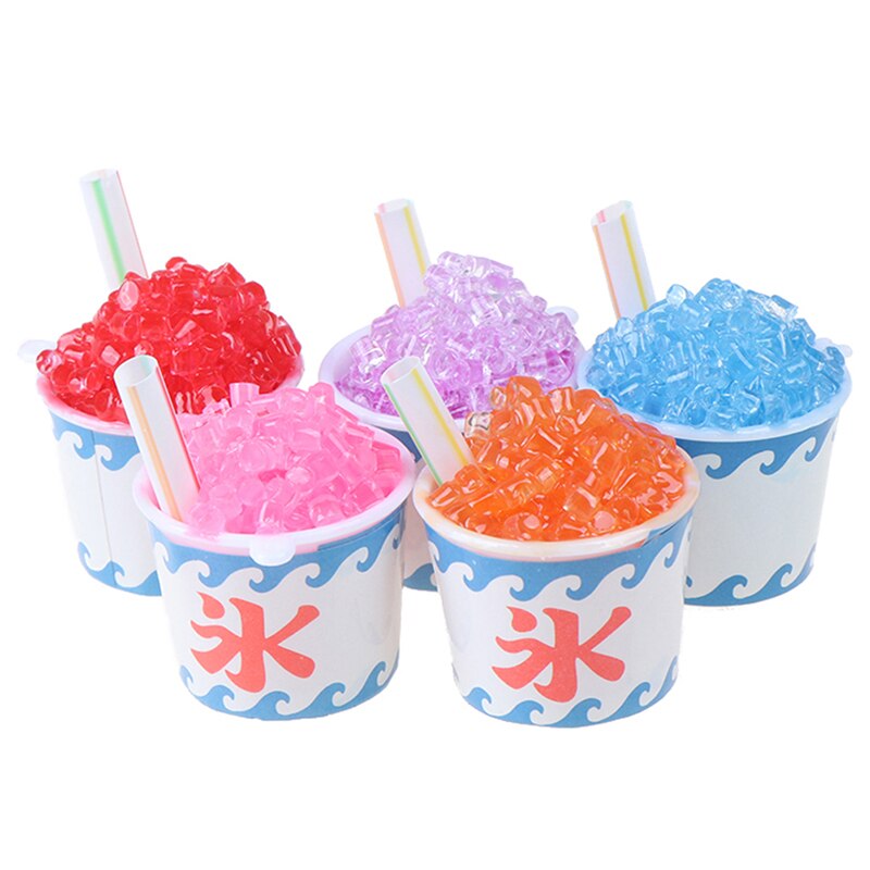 Losowe 1pc śliczne Dollhouse miniaturowe napoje kubeczki robić lodów zestaw Model udawaj zagraj w mini jedzenie dopasowanie bawić się Dom akcesoria dla lalki