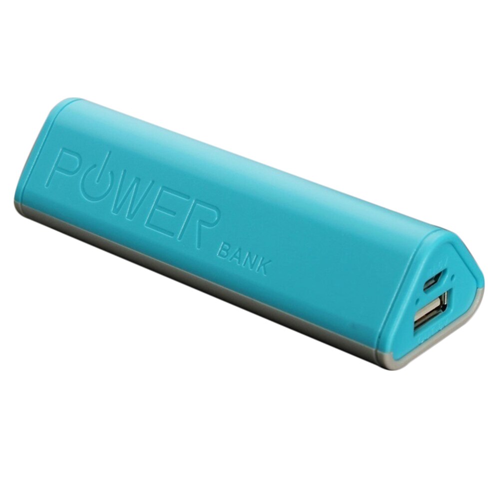 2000mAh portátil triángulo banco de energía USB DIY 18650 cargador de batería externa de plástico DIY energía banco caja: Blue