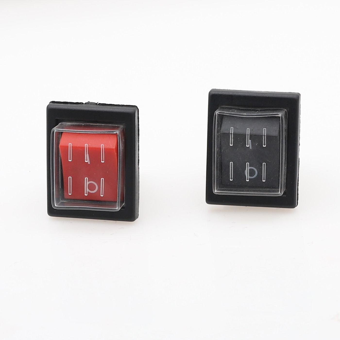 1PCS KCD4 Latching Rocker Switch Self-locking Power Switch DPST I/O 4 Pins 16A 250VAC 20A 125VAC Waterproof cap