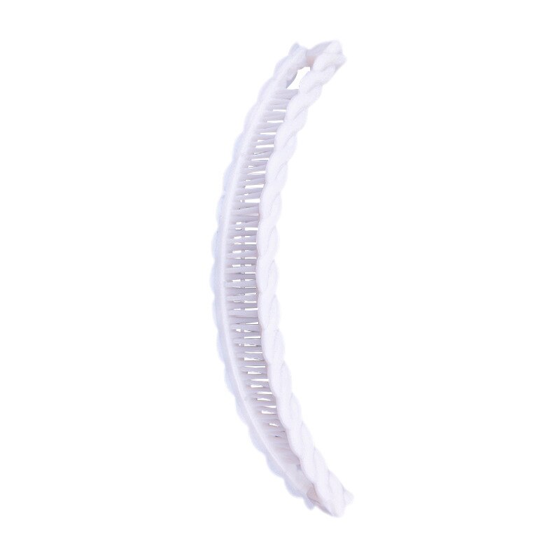 Pince à cheveux en forme de banane coréenne, de Barrettes de couleur unie pour femmes, épingles à cheveux, accessoires pour filles, pince queue de cheval: WHITE