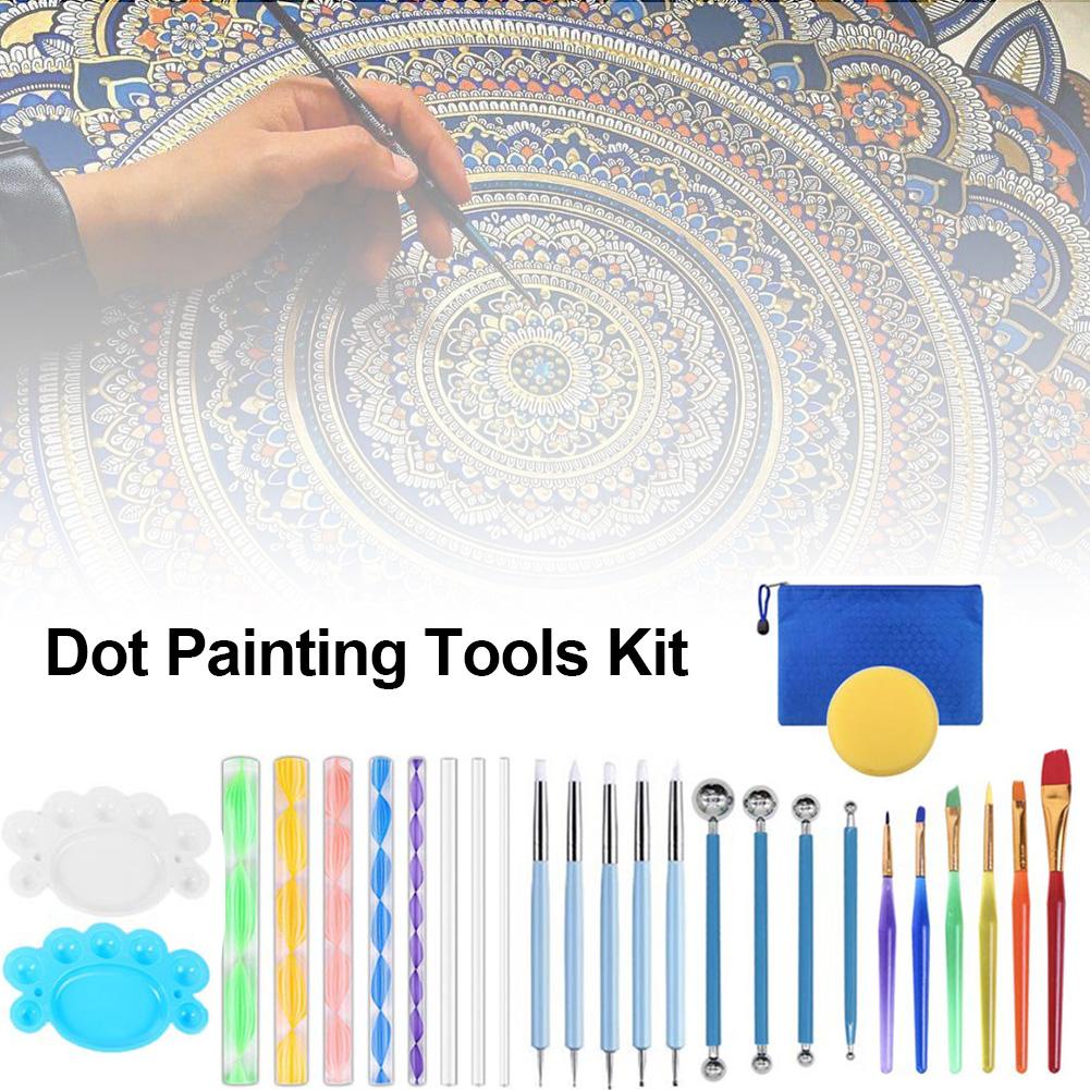 35PCS/set Dotting Rods Ball Stylus Pens Mandala Painting Dotting Tools Wood Rocks Art Craft Drawing DIY Nail Art Craft Kit 40p
