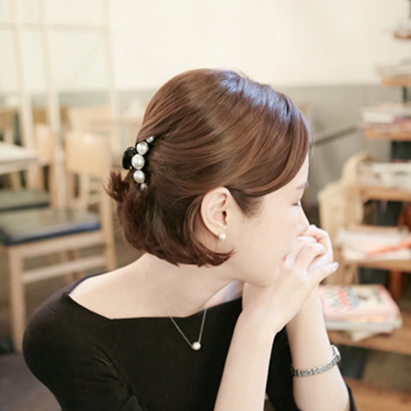 Baby Mädchen Haar Krabben Haar Krallen Perle Dame Headwear Zubehör Haarnadeln Kunststoff Elastische Spange Clips