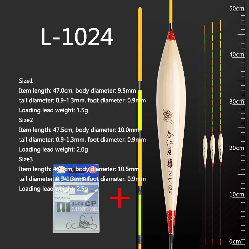 Reed Fishing Floats Fresh Water Buoy Hard Tail Bobber Flotador Sensitive Stable Boya Fishing Floats Tool Tackle Accessories: L-1024 3 pieces