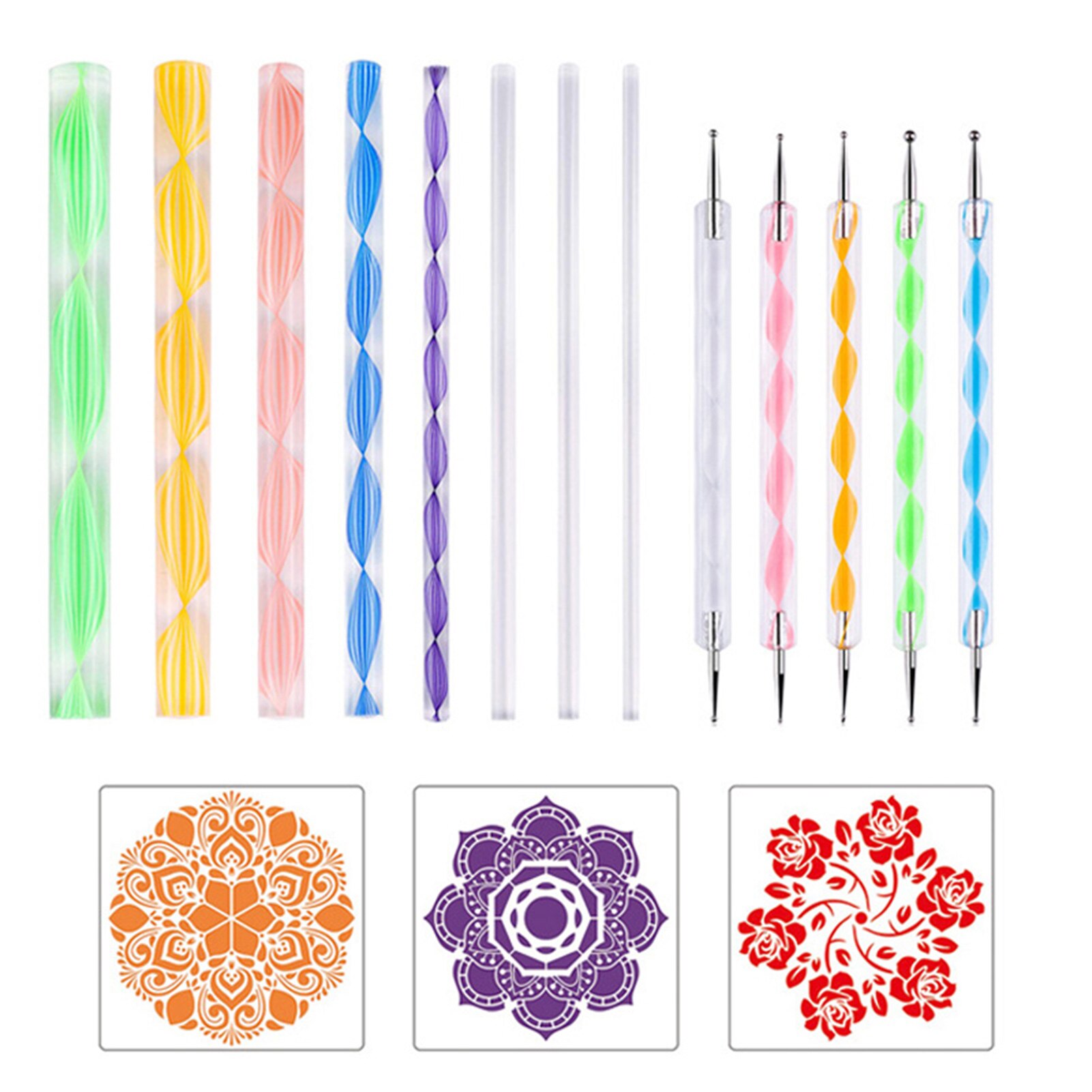 6/18/34/35-piece Mandala Stippling Tool Pen Set Painting Tool Set Reusable Unique DIY Stippling Equipment Kit: 16pcs
