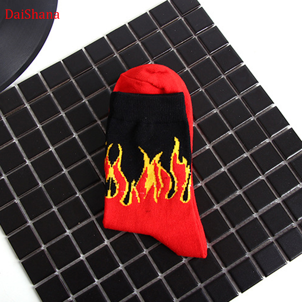 Daishana Unisex Vlam Rood En Wit Vuur Sokken Novelty Hip Hop Harajuku Sokken Skateboard Calceines Mujer Straat Skarpetki Sokken