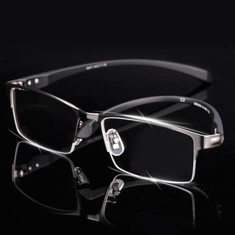 Montura de aleación para gafas para hombre, lentes flexibles, piernas, Material de aleación de galvanoplastia IP, borde completo y medio borde