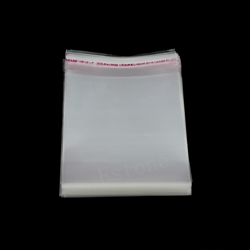 100 stk / lot opp selvklæbende plasticpose klar smykker emballage 8 cmx 12cm 3.1 "x4.7"