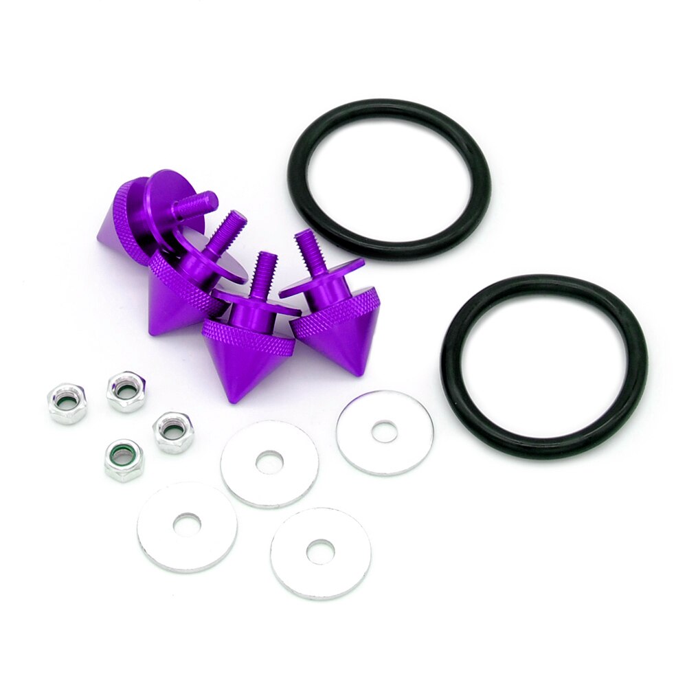 Spiked Quick Release Fasteners Kits For Car Front Rear Bumpers Trunk Fender Hatch Lids Car-styling: Purple