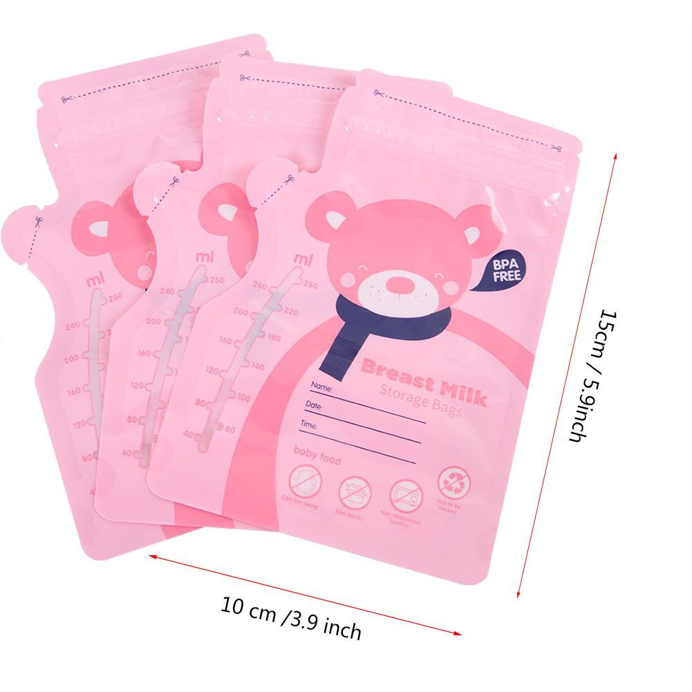 30PCS 250ML Baby Food Storage Breast Milk Storage Bag Disposable BPA Free Baby Safe Feeding Breast-milk Sealed Bag