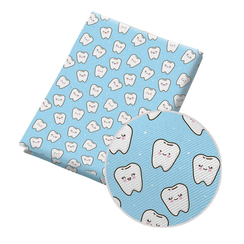 50*145Cm Stof Leuke Cartoon Tand Gedrukt Polyester Katoen Twill Stof Patchwor Gedrukt: PL0714