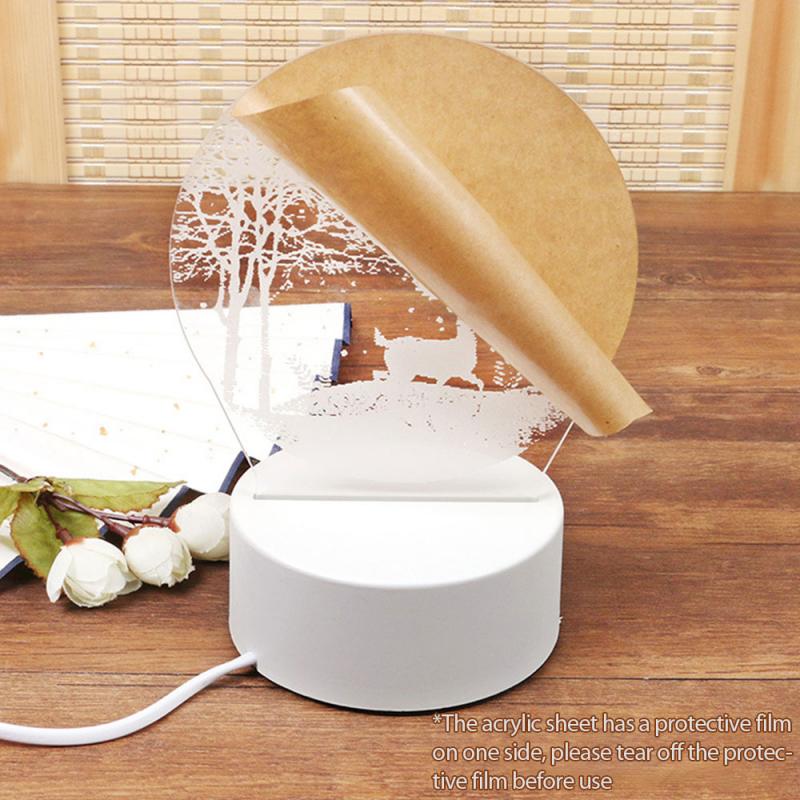 Veilleuse 3D pour chambre à coucher, arbre de noël, motif d&#39;amour, Elk, , d&#39;anniversaire, jouet pour bébé