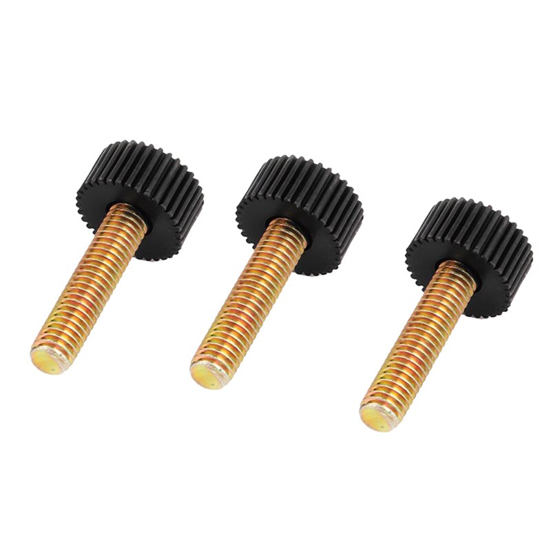 M6 x 25mm Round Head Screw On Straight Knurled Clamping Knob Grip 5pcs