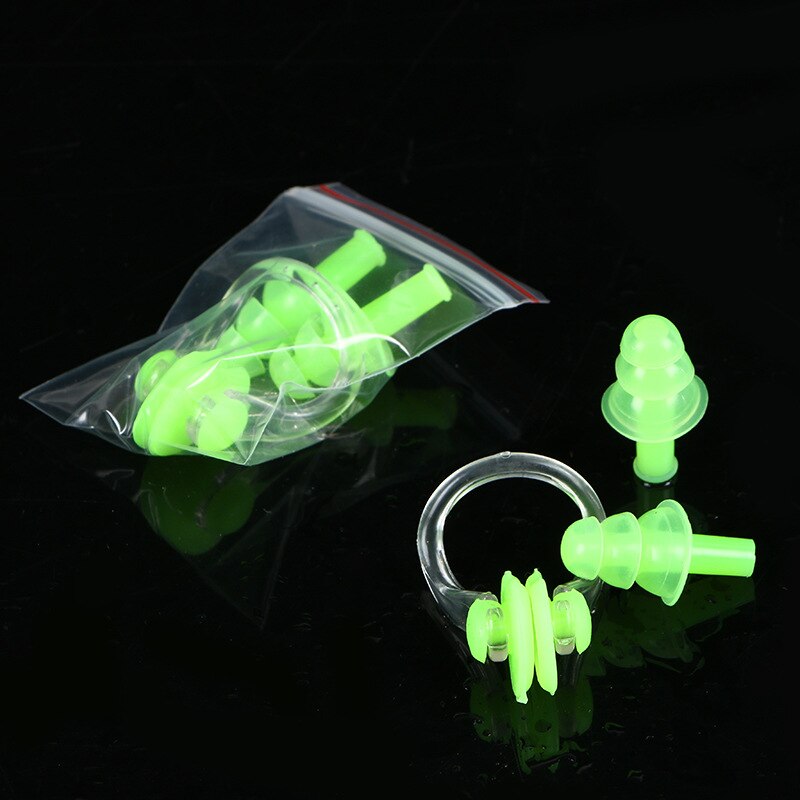 4 @ # Zachte Oordopjes Zwemmen Siliconen Waterdicht Stofdicht Oordopjes Duiken Watersport Zwemmen Anti-noise Accessoires: Green 1Set