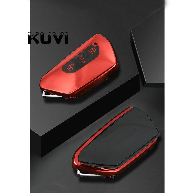 Blød tpu bil fjernbetjening nøgle cover til vw volkswagen golf 8 mk8 skoda octavia 3 knap smart key protecto shell tilbehør