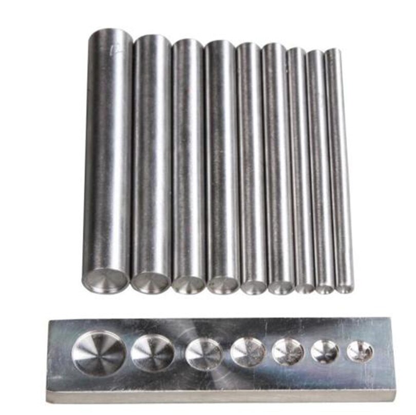 Double Cap Leather Rivet Rapid Setter Tool Kit & Steel Anvil Die Rivet Installation Tool-9 Sizes Available (Up to Your Choice): one set-10pcs