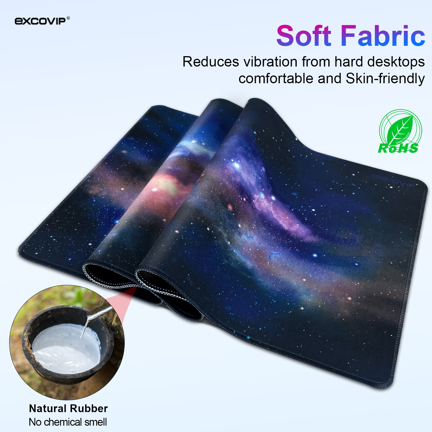 EXCO Spielen-Tastatur-Mauspad, groß, erweitert, für Computer, Büro, große Schreibtischunterlage mit genähtem Rand, rutschfeste Basis für Heim-Laptops