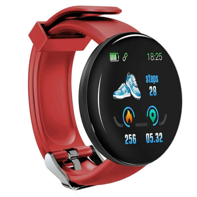 D18 Sport Smart Horloge Hartslag Horloge Smart Polsband Sport Bloeddruk Smartwatch Smart Band Waterdichte Smartwatch Android: Rood