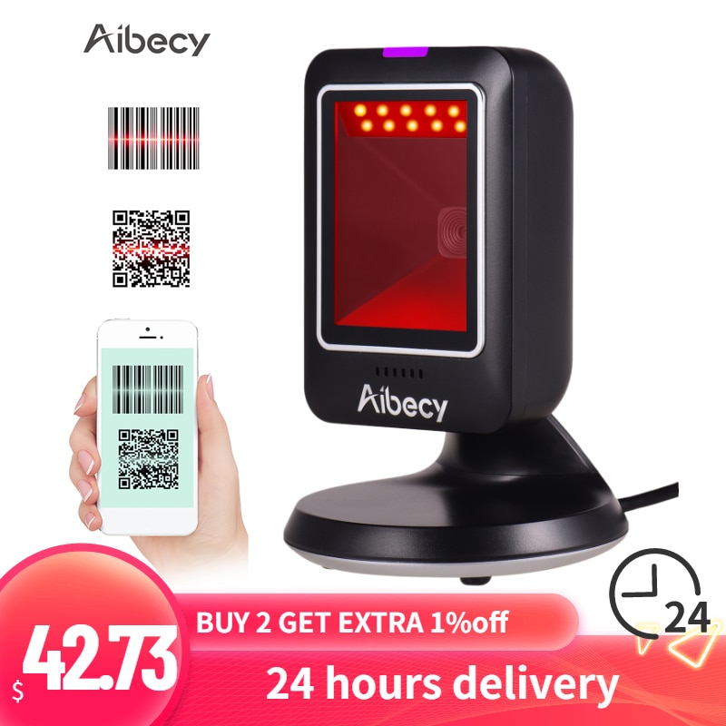 Aibecy MP6300Y 1D/2D/QR Omnidirektionale Barcode Scanner USB Verdrahtete Bar Code Reader CMOS Scanner HandFree Code Scanner für Einzelhandel