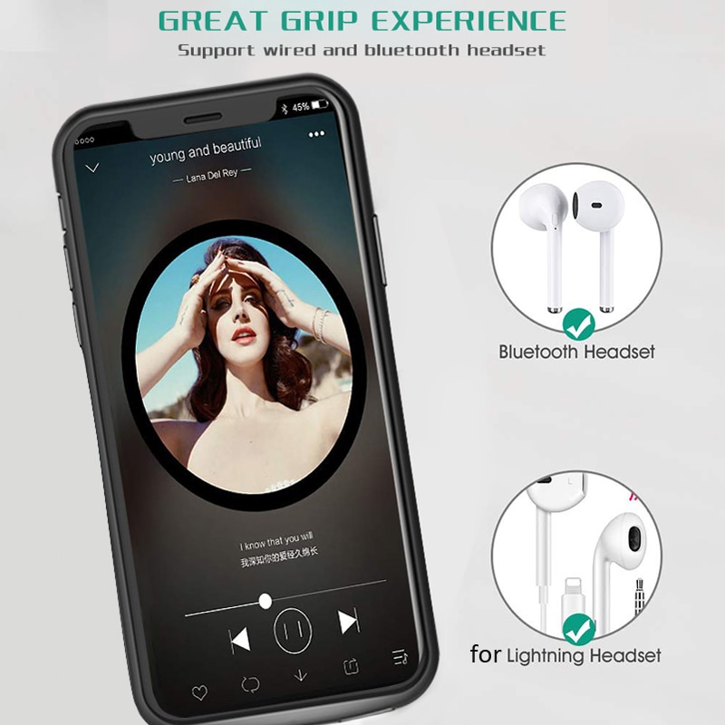 5000mAh Battery Charger Case For iPhone 6 6s 7 8 Plus Battery Case With Audio External Battery Case For iPhone X XS Power Bank