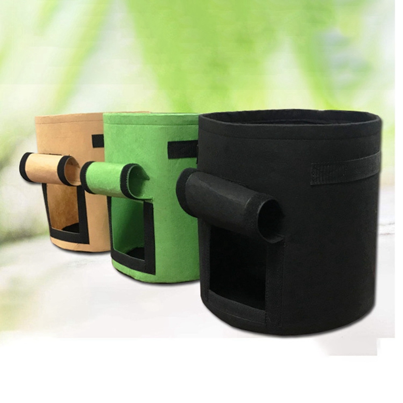 2 Pcs Vilt Plant Groeien Zakken 7 Gallon Geweven Stof Tuin Aardappel Pot Greenhouse Groenteteelt Tassen
