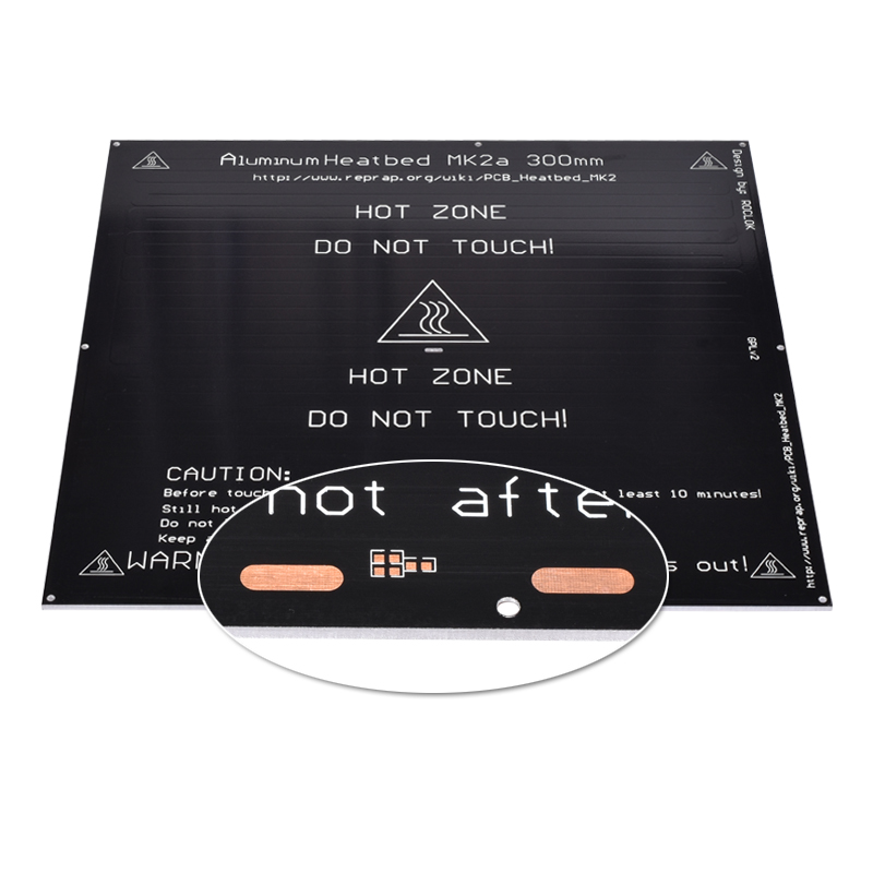 BIQU MK2A 300*300*3,0mm rampas RepRap 1,4 placa de aluminio PCB para Mendel para impresora 3D MK2B