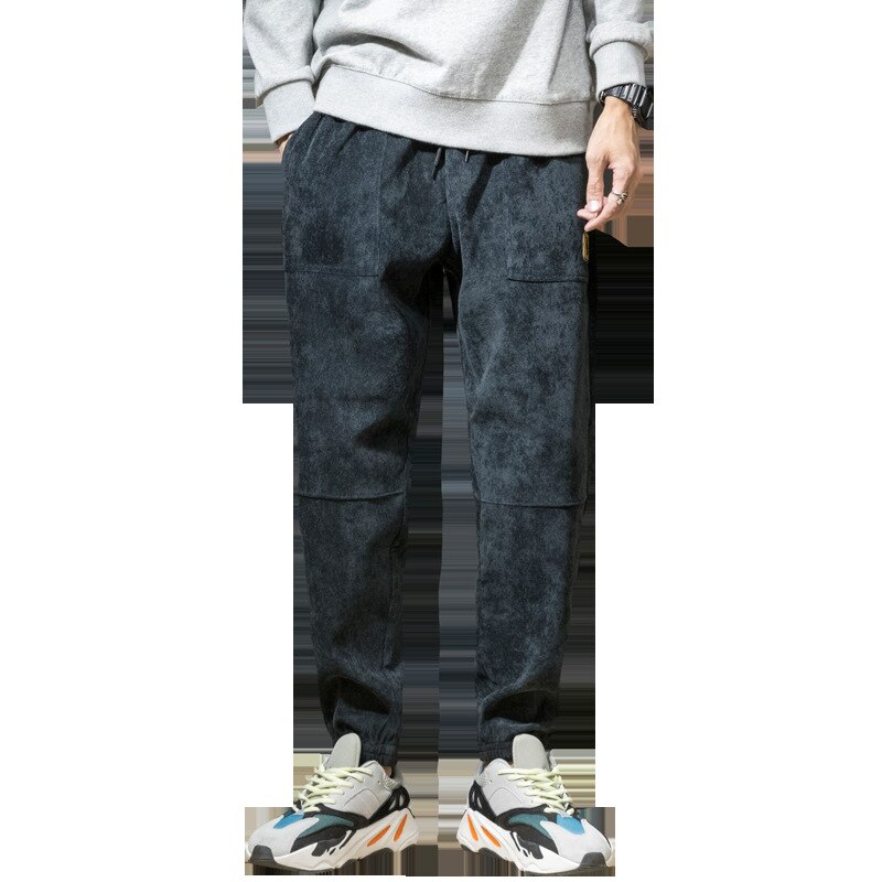 Automne et hiver chaussures de sport pour hommes pantalons décontractés pantalons en vrac mince jambe sarouel velours côtelé neuf pieds pantalons pour hommes