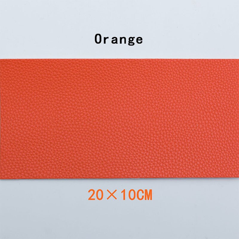 20 x 10cm färgglada pu-läderlappar tyg självhäftande syntetiskt läderklistermärke sofflappar materiallapp för handväska plagg: Orange