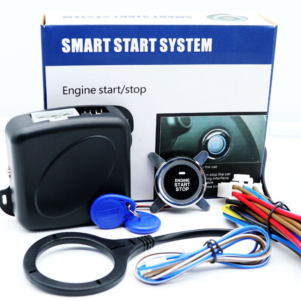 Kirbin Een Start Stop Knop Motor Keyless,Remote Start Kit Voor Auto, Keyless Entry Push Start Systeem, auto Alarm Systeem