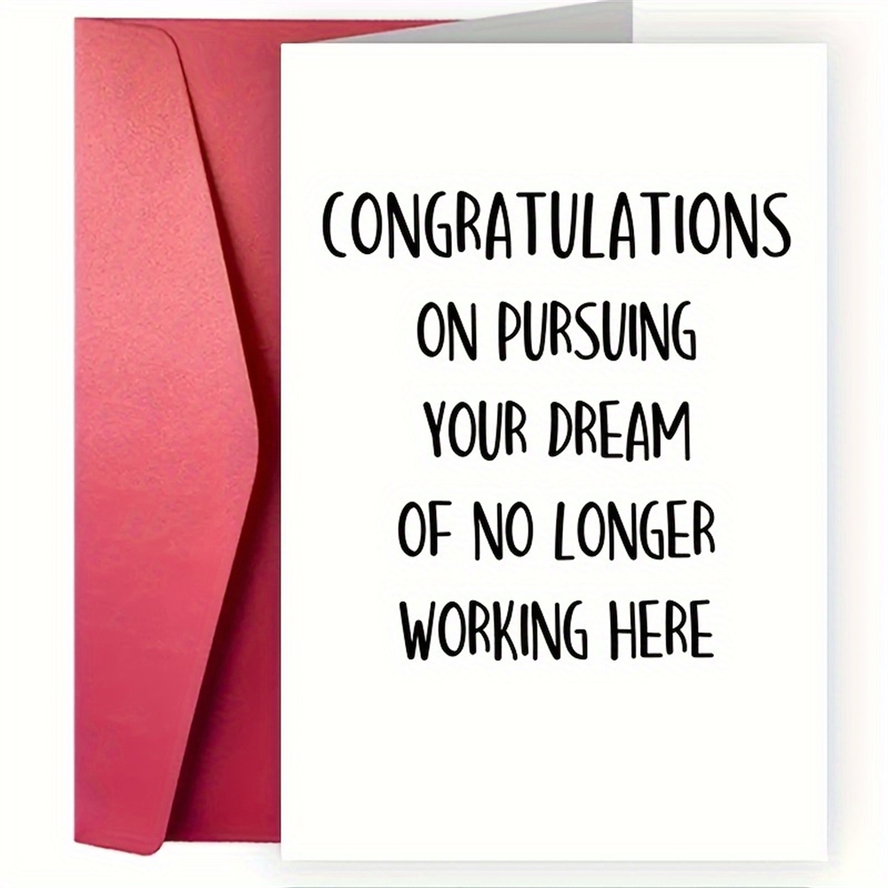 1pc Humorous Leaving Cards Farewell Cards for Colleagues, Funny Retirement Card Job Cards Goodbye Cards for Coworkers Boss,