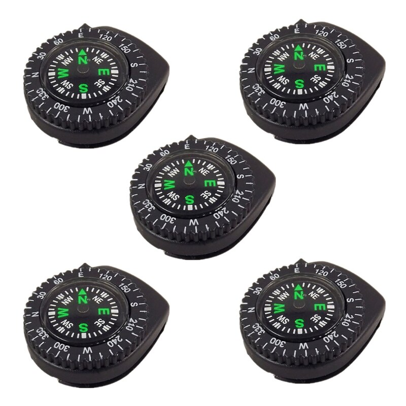 5Pcs Detachable Compass Waterproof Portable Watch Compass Camping Hiking Navigation Survival Tools