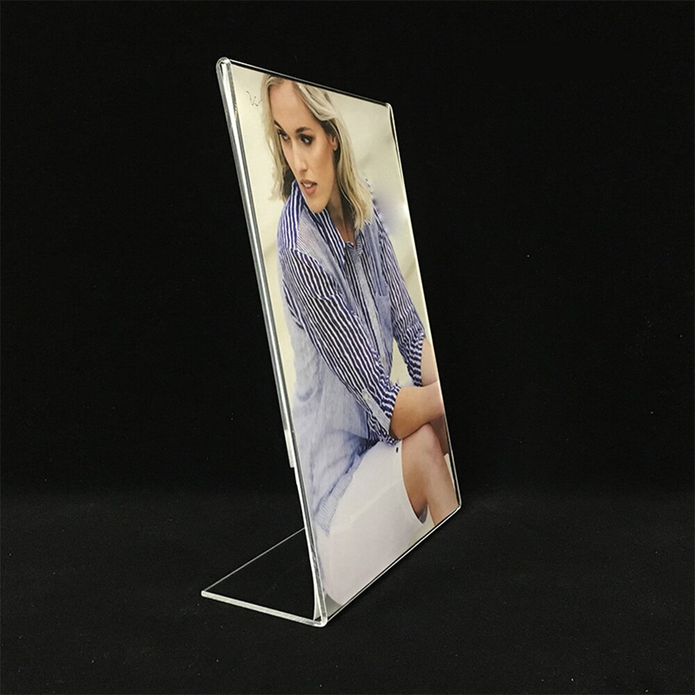 2pcs A4 Transparent Acrylic Display Menu Desktop Counter Poster Holder Sign Display Stand Small Sign Price Card Poster Holder