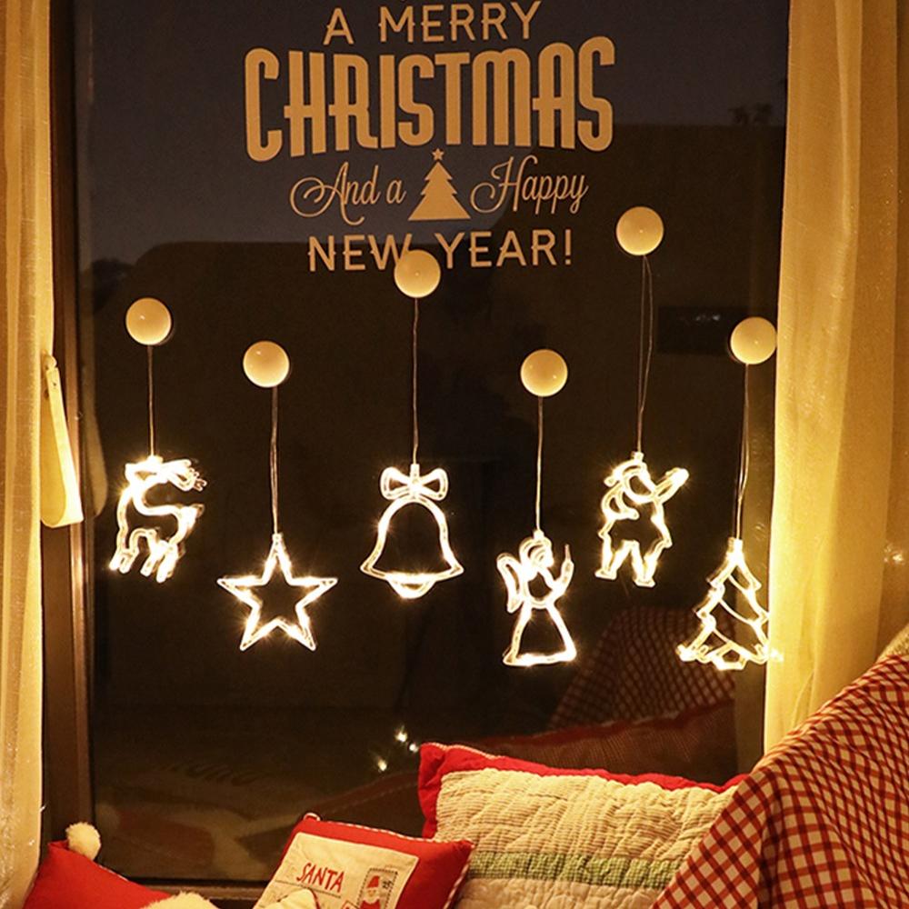 Førte fe lys kranset gardin lampe batteri magt streng lys år julepynt til hjem soveværelse vindue