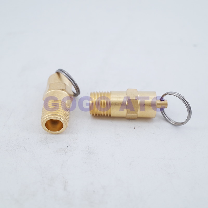 Brass Pneumatic Safety valve pull ring 100psi/125psi/150/160psi adjustable air pressure relief valve vent male 1/4 NPT thread