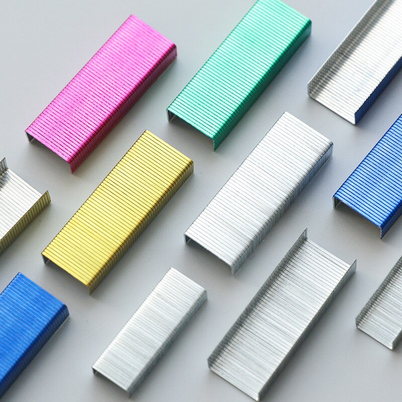 1 Pack 10/12mm Colorful Stapler Book Staples Silver / Color Stainless Steel Staples School Office Binding Supplies Papeleria