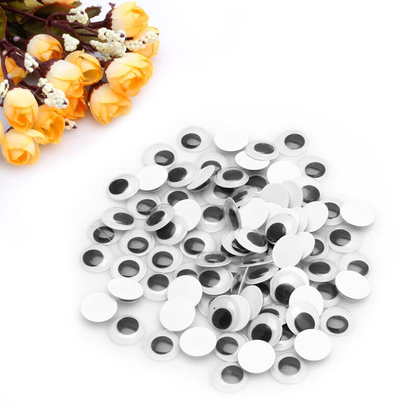 Paquete de 1 paquete (100 unidades) de 6-20mm, manualidades para Scrapbooking, con Wiggly, temblorosos ojos saltones, autoadhesivas, mixtas, novedad
