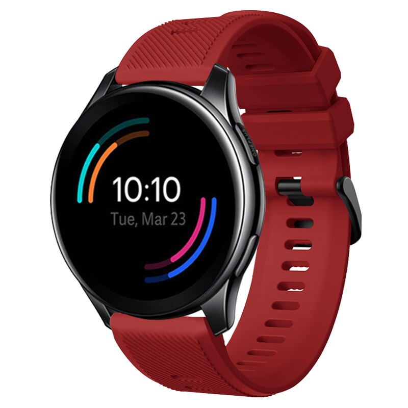 Silikonarmband für oneplus watch 22mm, ersatzarmband für smartwatch, schnellverschluss, streifenmuster, strukturierte oberfläche, armbandzubehör
